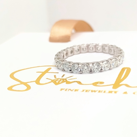 Jewelry - 3mm Certified VVS DEF Moissanite Eternity Wedding Bands